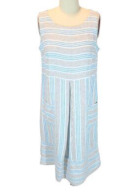 J JILL Love Linen Striped Shift Dress Size XS Beachy Coastal Preppy Summer